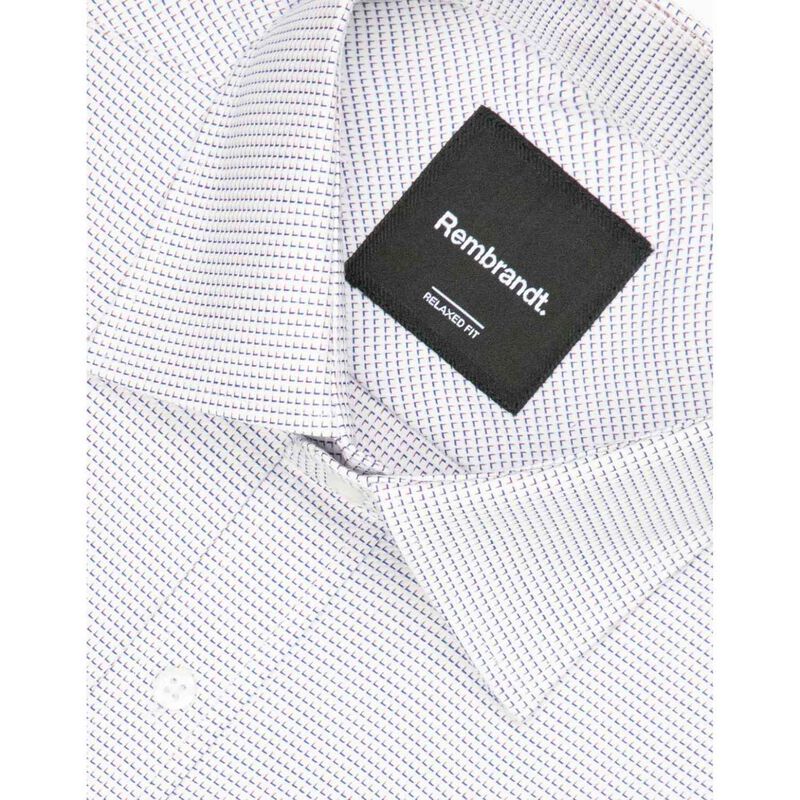 Rembrandt Sinatra White Blue & Brown Microdesign Shirt image number 2